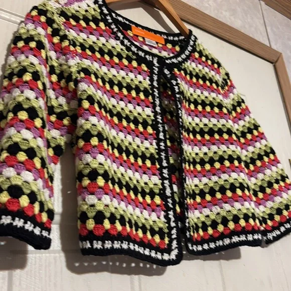 Cynthia Steffe Colorful Crochet Cardigan - Picture 2 of 7